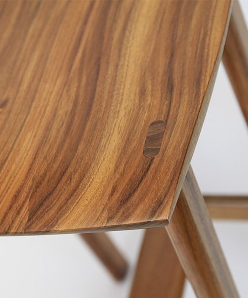 Wave Bar Stool in blackwood (detail)