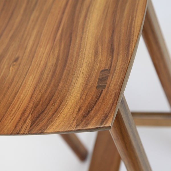 Wave Bar Stool in blackwood (detail)