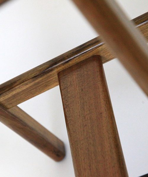 Detail of Wave Bar Stool in Blackwood.