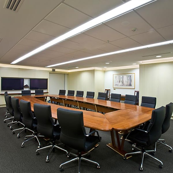 ANU School of Business and Economics Boardroom Table in solid red gum and silver ash