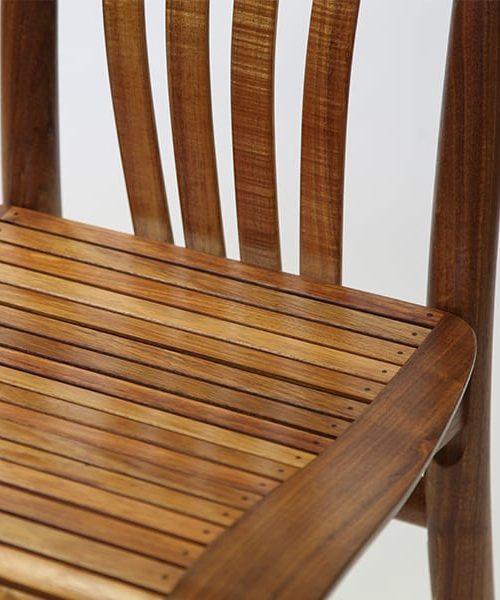 Detail of Clearwater Dining Chair in blackwood