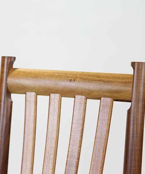 Detail of Clearwater Dining Chair in blackwood