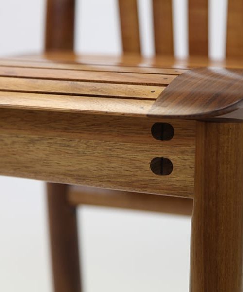 Detail of Clearwater Dining Chair in blackwood