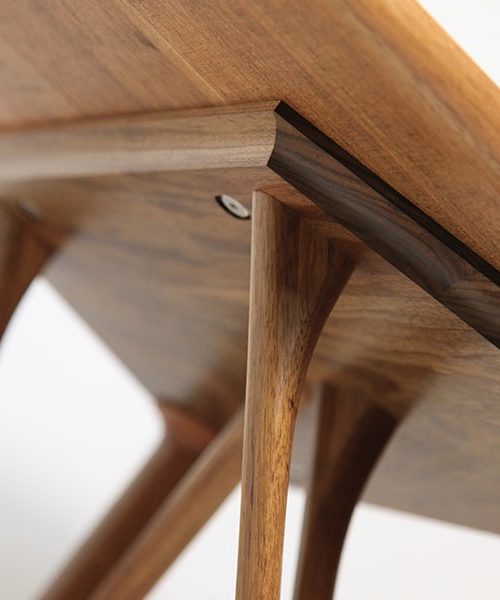 Detail of a Rectangular Confluence Coffee Table in blackwood
