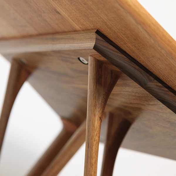 Detail of a Rectangular Confluence Coffee Table in blackwood
