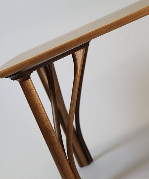 Detail of a Rectangular Confluence Coffee Table in blackwood