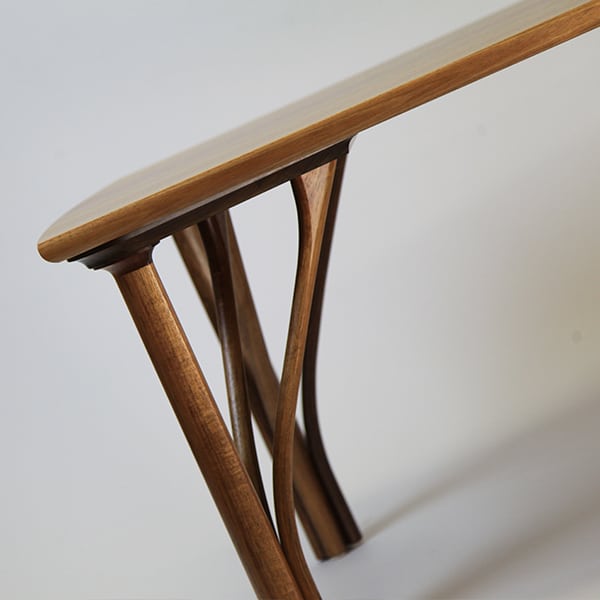 Detail of a Rectangular Confluence Coffee Table in blackwood