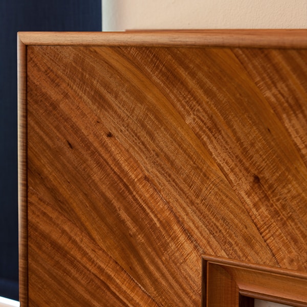 Fireplace in highly figured Otways blackwood