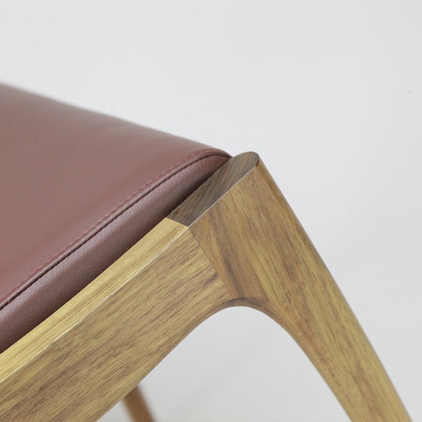 Werriwa low stool in blackwood with leather