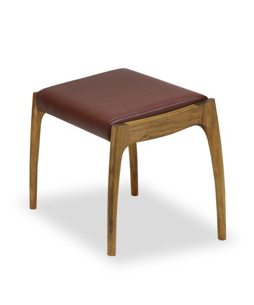 Werriwa low stool in blackwood with leather