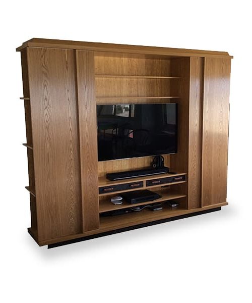 Kingston Entertainment Unit in white oak and bamboo