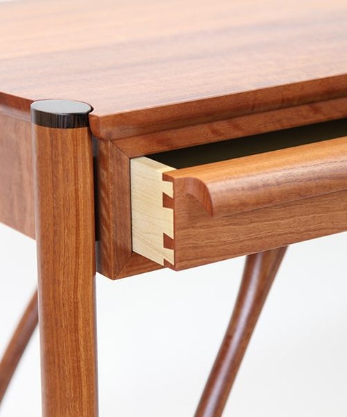 Jabiru Side Table in red gum and wenge