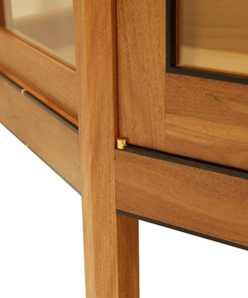 The Linda Display Cabinet in brush box, Australian ebony and rock maple featuring Arch handles