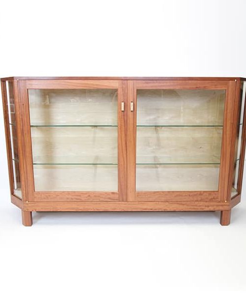 Mandy's display cabinet in red gum and rock maple