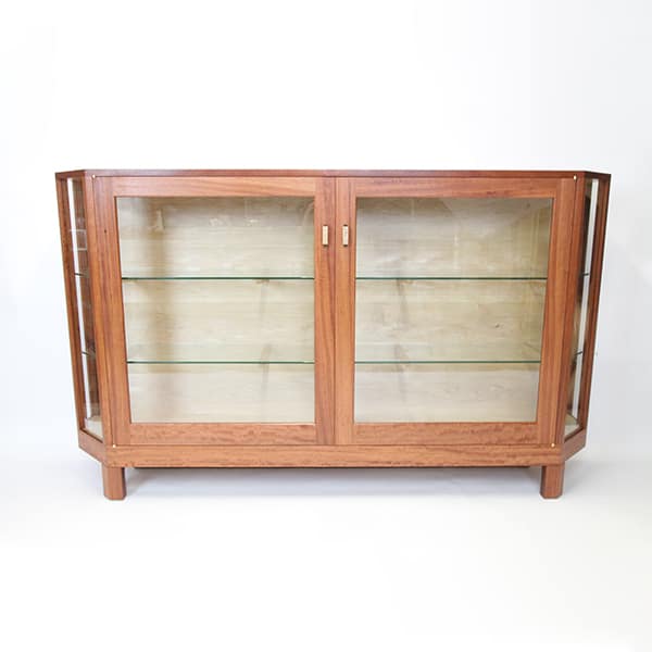 Mandy's display cabinet in red gum and rock maple