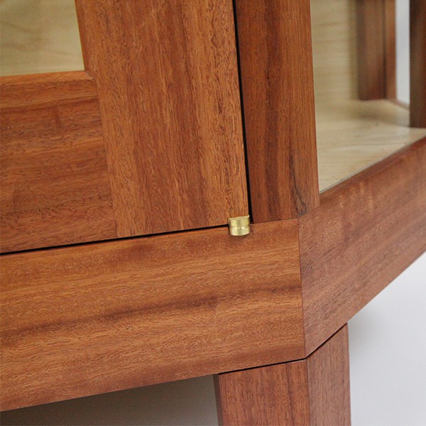 Mandy's display cabinet in red gum and rock maple
