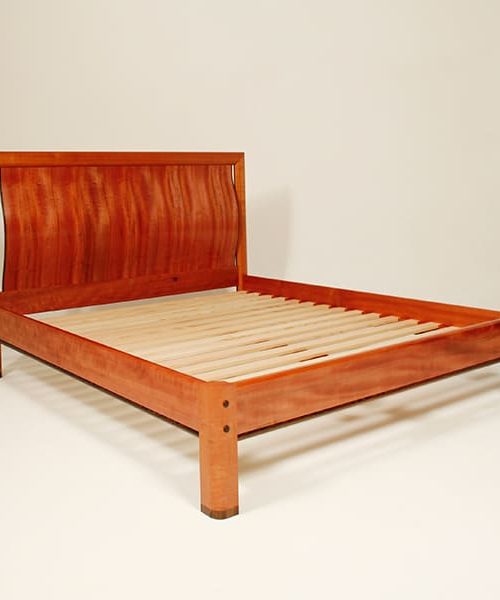 Manuka bed in myrtle with wenge detailing