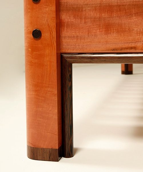 Manuka bed in myrtle with wenge detailing
