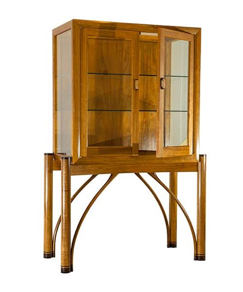 heron blackwood and wenge display cabinet with Arch handles