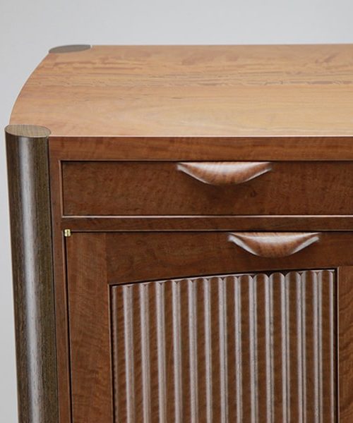 Riverstones 2 Cabinet in highly figured river red gum, wenge and rock maple