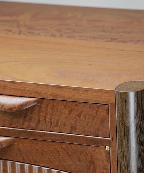 Riverstones 2 Cabinet in highly figured river red gum, wenge and rock maple