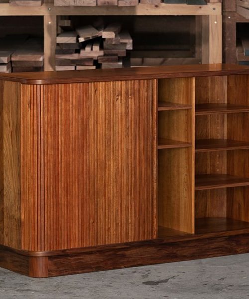 Townley Media Unit with tambour doors in blackwood
