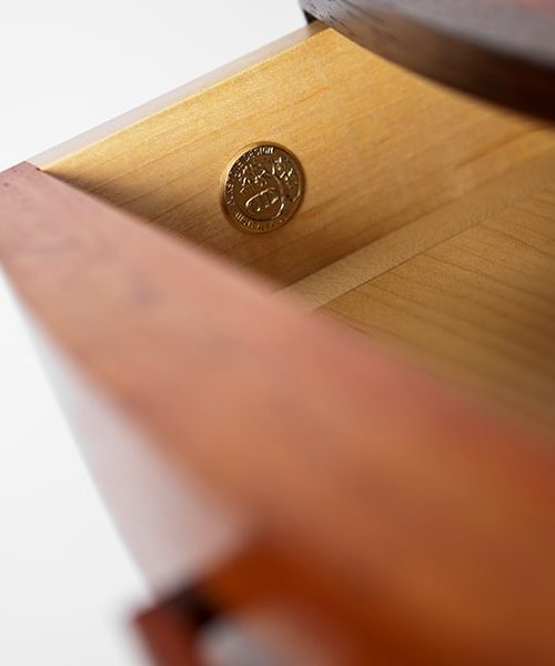 Walliga Bedside Table in red gum and wenge