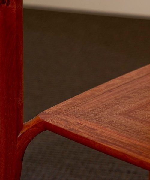Wren Small Table in red gum.