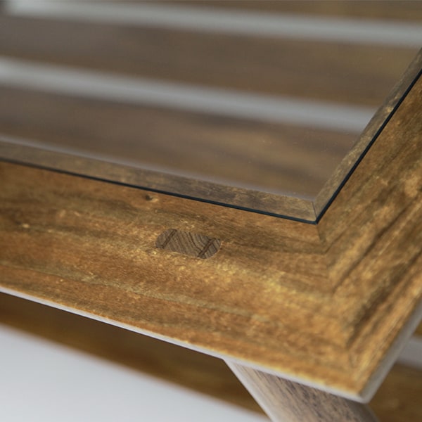 Glass Watershed Coffee Table in Blackwood