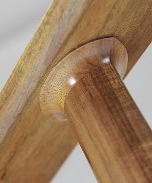 Detail of the Glass Watershed Coffee Table in Blackwood