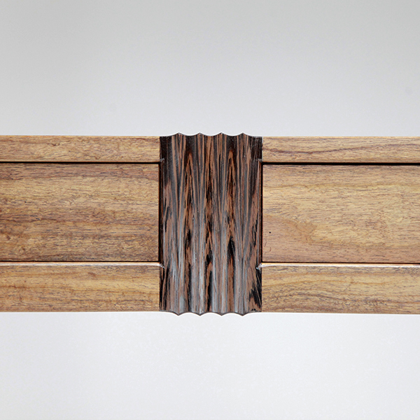 Mutawintji side table in raindrop blackwood, wenge and rock maple
