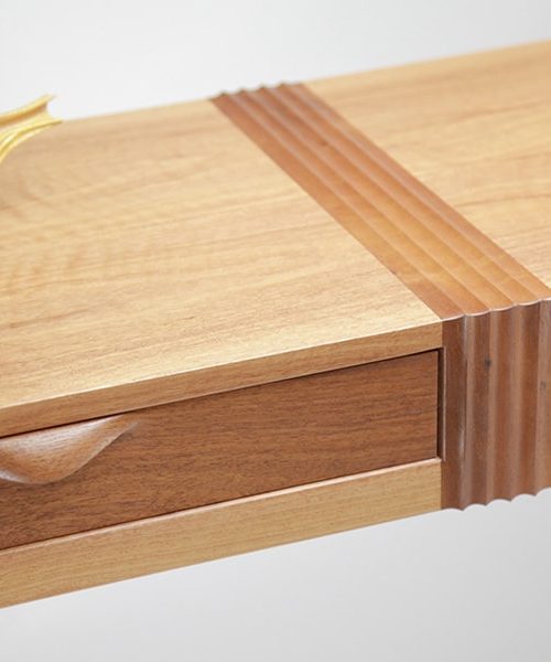 Mutawintji side table in jarrah, red gum and rock maple