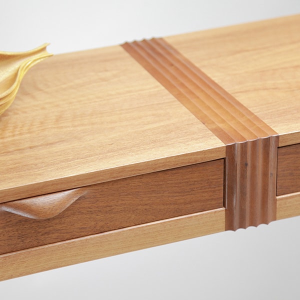 Mutawintji side table in jarrah, red gum and rock maple
