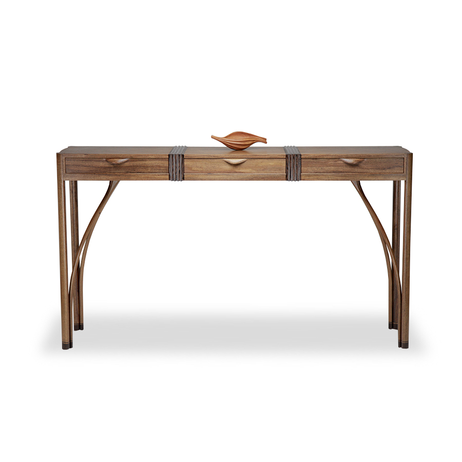 Mutawintji side table in raindrop blackwood, wenge and rock maple