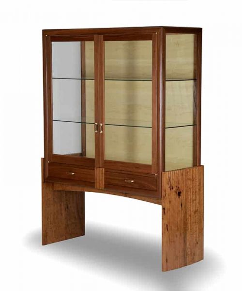 Lambert Display Cabinet in red gum, jarrah and rock maple