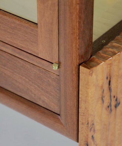 Lambert Display Cabinet in red gum, jarrah and rock maple
