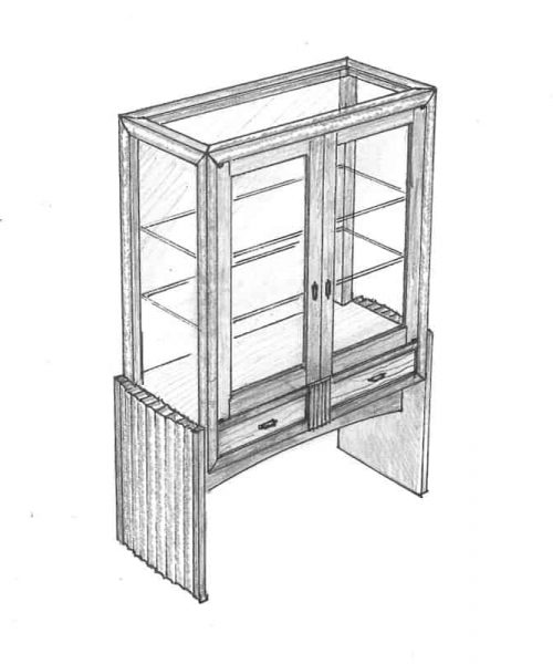 Lambert Display Cabinet in red gum, jarrah and rock maple