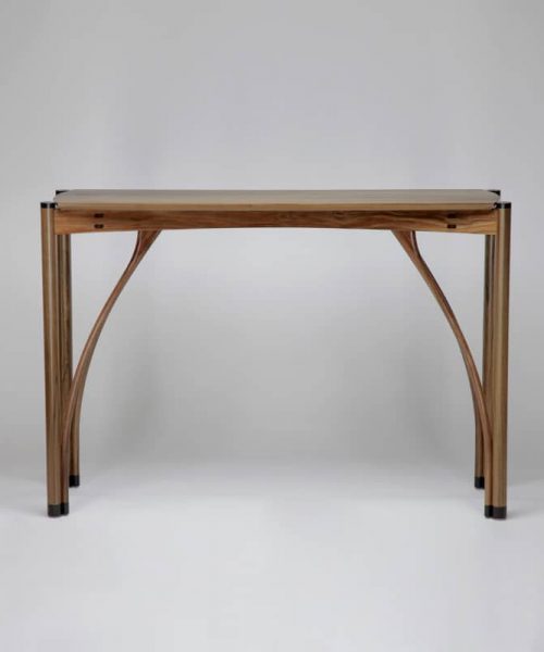 Petite Stork Hall table in blackwood and wenge.