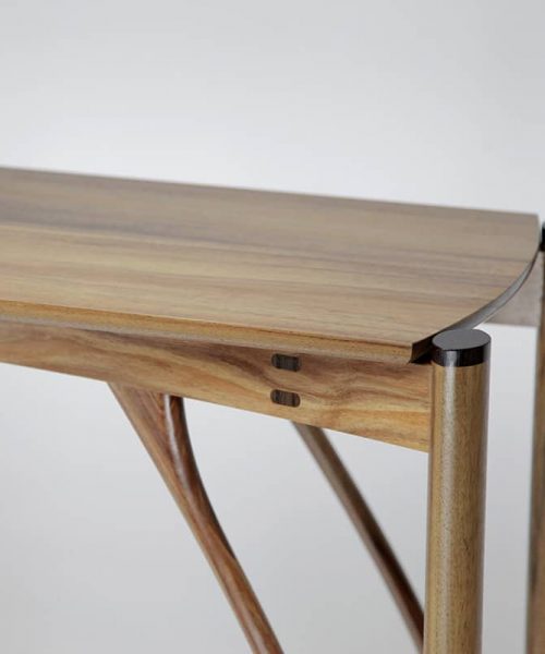 Petite Stork Hall table in blackwood and wenge.
