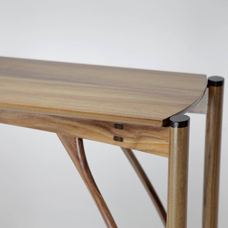 Petite Stork Hall table in blackwood and wenge.
