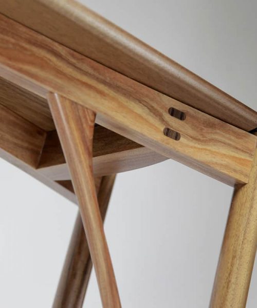 Petite Stork Hall table in blackwood and wenge.