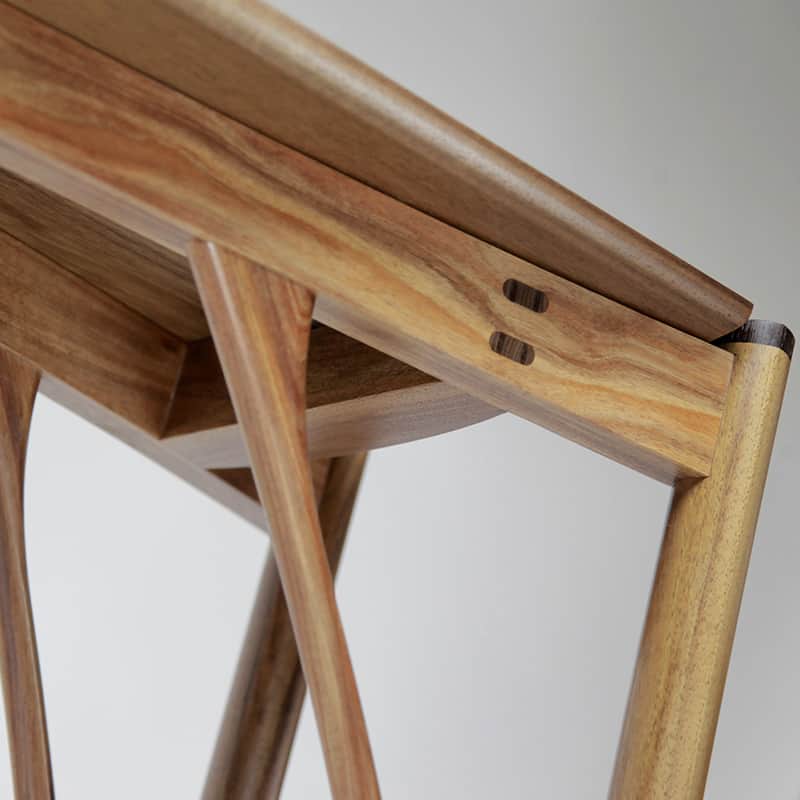 Petite Stork Hall table in blackwood and wenge.