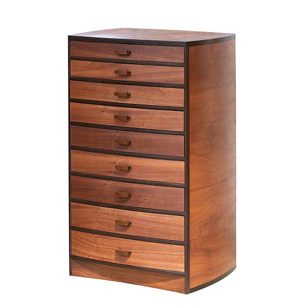 Walliga 2 cabinet in redgum, wenge, rock maple and she oak
