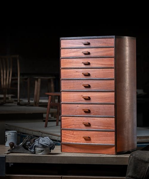 Walliga 2 cabinet in redgum, wenge, rock maple and she oak