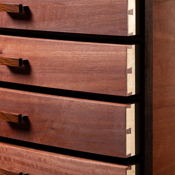 Walliga 2 cabinet in redgum, wenge, rock maple and she oak