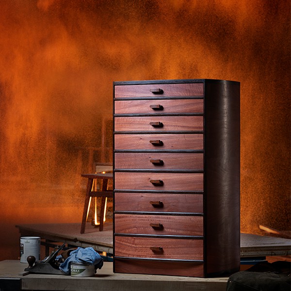 Walliga 2 cabinet in redgum, wenge, rock maple and she oak