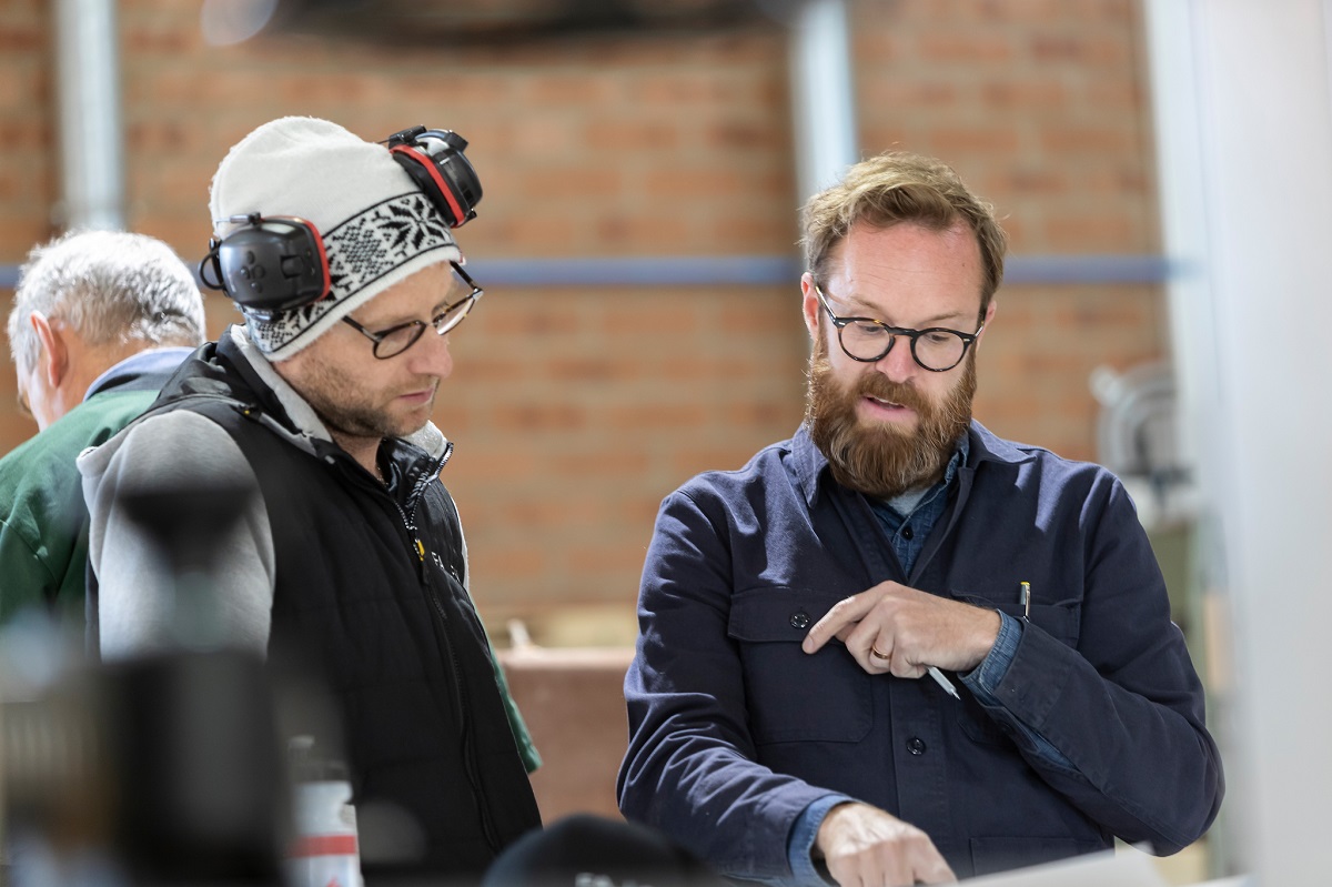 Adam Rogers with Warwick Jones of Fallen during Design & Development 2019.