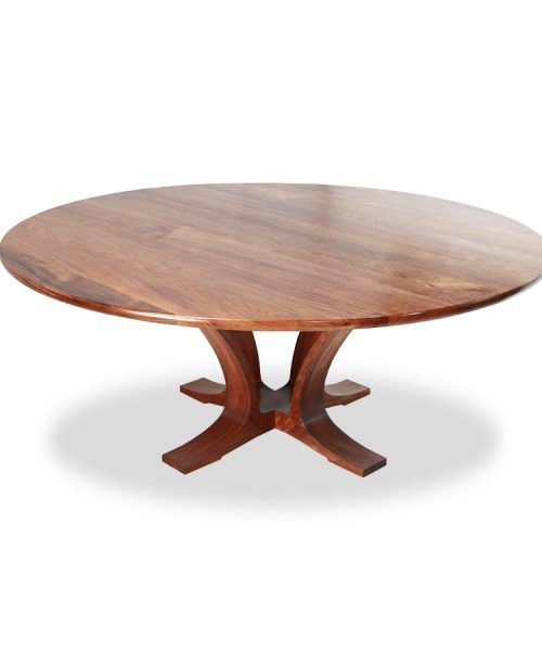 Round blackwood bespoke handmade custom solid timber Australian made 8 seat dining table.