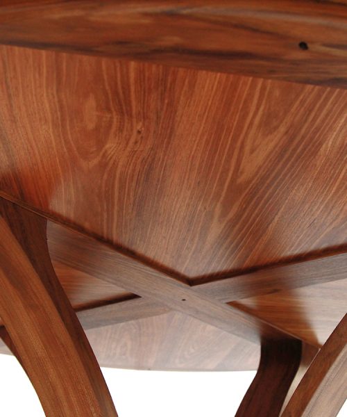 Round blackwood solid timber Australian made 8 seat dining table.
