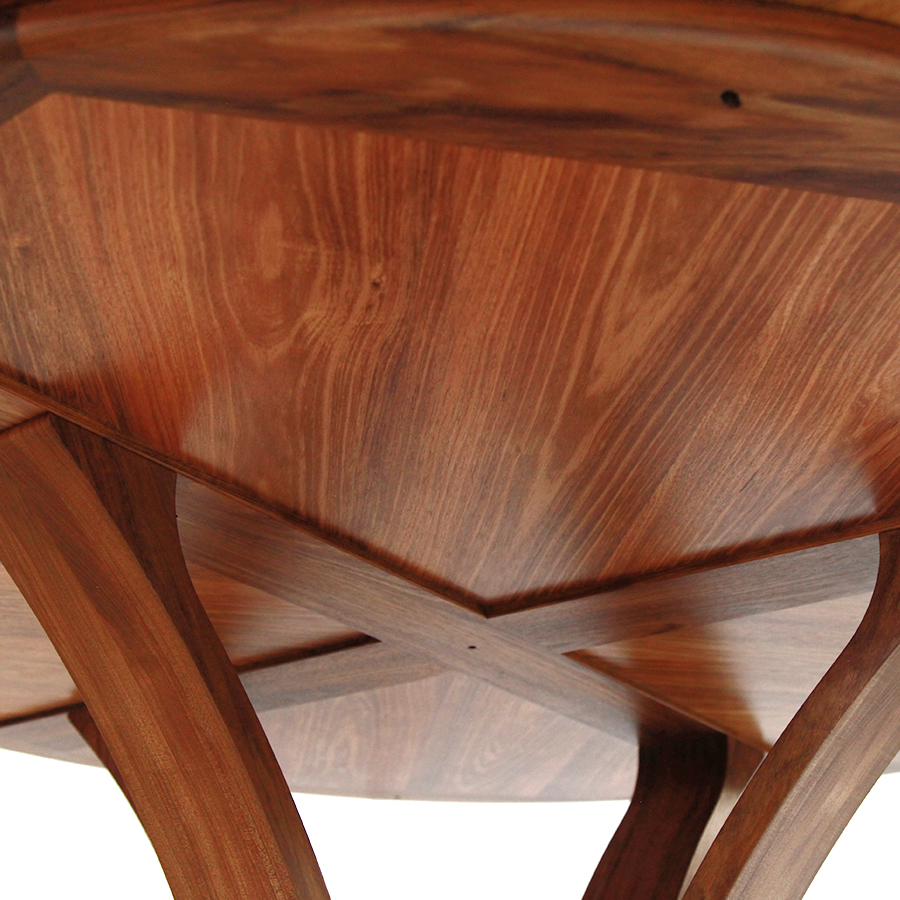 Round blackwood solid timber Australian made 8 seat dining table.